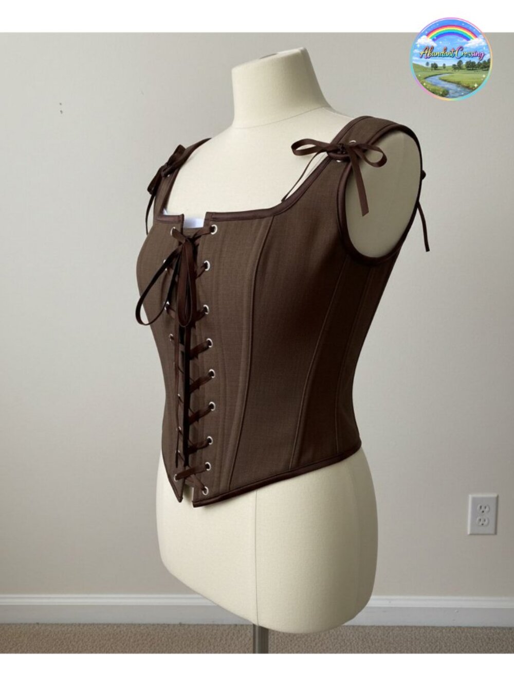 Renaissance Corset Top Lace Up Overbust Bustier Polyester